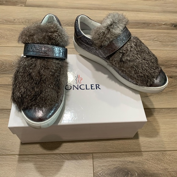 100% authentic Moncler Lucie scarpa sneaker silver metallic fur 39 us 9 - Picture 9 of 16
